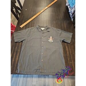 Paradise Shores Mens Short Sleeve T Shirt Up Surf‎ and Turf Embroidered Size Xl